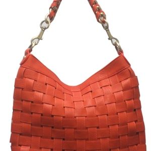 Orange Basket Weave Bag